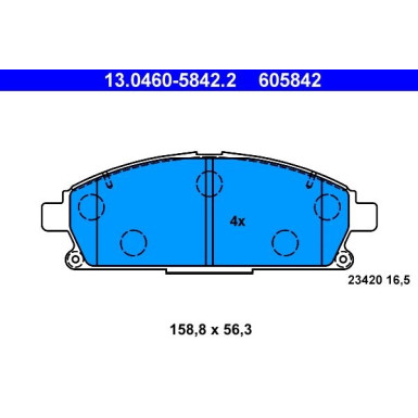 ATE Bremsbelagsatz, Scheibenbremse 13.0460-5842.2 ATE Bremsbelagsatz, Scheibenbremse 13.0460-5842.2