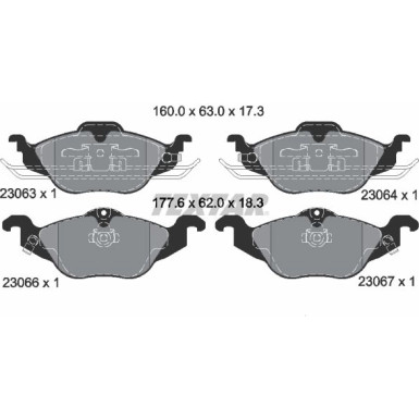 Textar Bremsbelagsatz, Scheibenbremse Q+ 2306302 Textar Bremsbelagsatz, Scheibenbremse Q+ 2306302