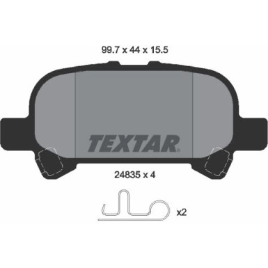Textar Bremsbelagsatz, Scheibenbremse 2483501 Textar Bremsbelagsatz, Scheibenbremse 2483501