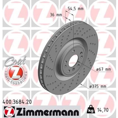Zimmermann Bremsscheibe Coat Z 400.3684.20