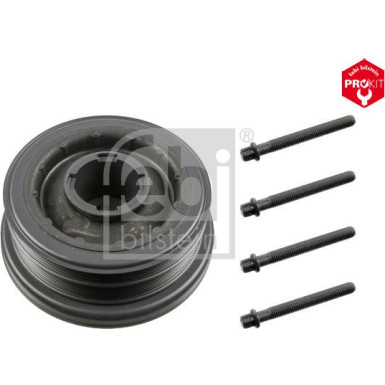 FEBI BILSTEIN 33602 Riemenscheibe, Kurbelwelle 4PK + 6PK, Ø 170, 192mm, 8 Rippen, mit Schrauben