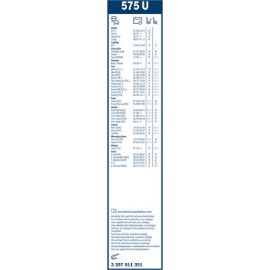 BOSCH 575 U Scheibenwischer Twin 3 397 011 351