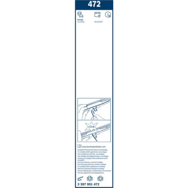 BOSCH 472 Scheibenwischer Twin 3 397 001 472 BOSCH 472 Scheibenwischer Twin 3 397 001 472