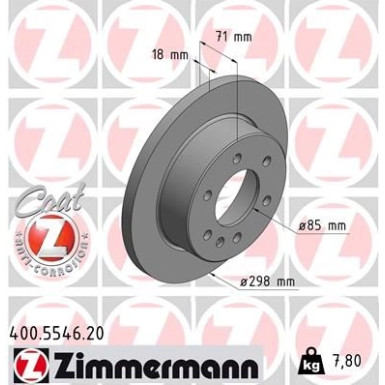 Zimmermann Bremsscheibe Coat Z 400.5546.20