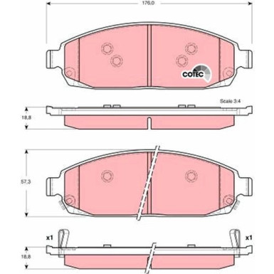 TRW Bremsbelagsatz, Scheibenbremse COTEC GDB4136
