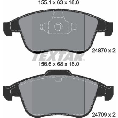 Bremsbelagsatz, Scheibenbremse 2487001 Bremsbelagsatz, Scheibenbremse 2487001