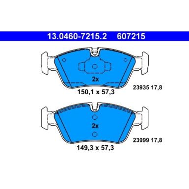 ATE Bremsbelagsatz, Scheibenbremse 13.0460-7215.2 ATE Bremsbelagsatz, Scheibenbremse 13.0460-7215.2