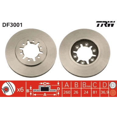 TRW Bremsscheibe DF3001