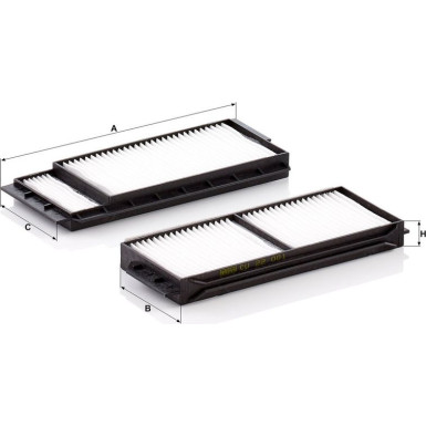 MANN-FILTER CU 22 001-2 Innenraumfilter, Partikelfilter