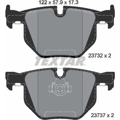 Textar Bremsbelagsatz, Scheibenbremse Q+ 2373201 Textar Bremsbelagsatz, Scheibenbremse Q+ 2373201