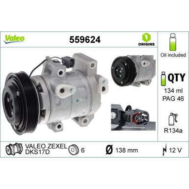 Kompressor, Klimaanlage Valeo Origins New OE TECHNOLOGIE 559624