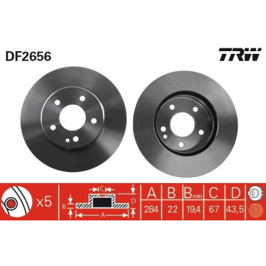 TRW Bremsscheibe DF2656 TRW Bremsscheibe DF2656