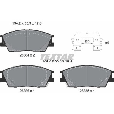 Textar Bremsbelagsatz, Scheibenbremse Q+ 2638401