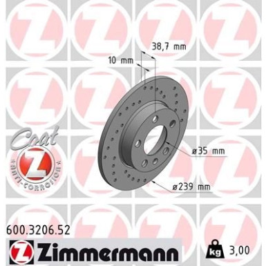 Zimmermann Bremsscheibe SPORT Z 600.3206.52 Zimmermann Bremsscheibe SPORT Z 600.3206.52