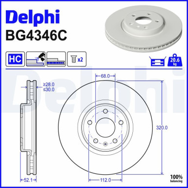 Delphi Bremsscheibe BG4346C