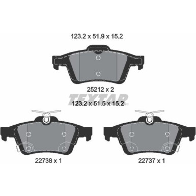 Textar Bremsbelagsatz, Scheibenbremse Q+ 2521204 Textar Bremsbelagsatz, Scheibenbremse Q+ 2521204