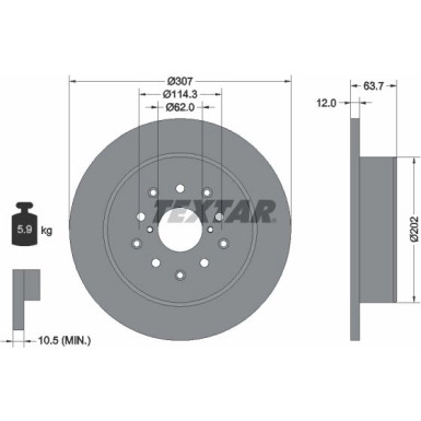 Textar Bremsscheibe PRO 92170803 Textar Bremsscheibe PRO 92170803