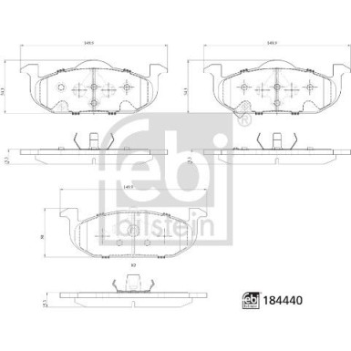FEBI BILSTEIN 184440 Bremsbeläge FEBI BILSTEIN 184440 Bremsbeläge