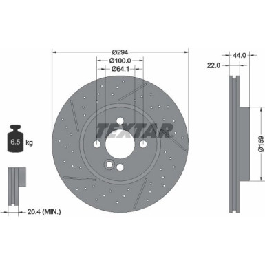 Textar Bremsscheibe PRO 92196703