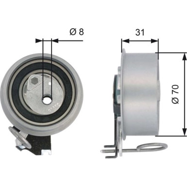 Gates Spannrolle, Zahnriemen PowerGrip™ T43135