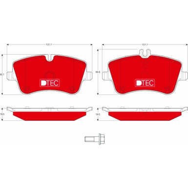 TRW Bremsbelagsatz, Scheibenbremse DTEC COTEC GDB1413DTE TRW Bremsbelagsatz, Scheibenbremse DTEC COTEC GDB1413DTE