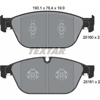 Textar Bremsbelagsatz, Scheibenbremse Q+ 2516002