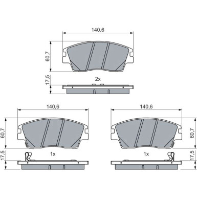 Bremsbelagsatz, Scheibenbremse 0 986 460 076 Bremsbelagsatz, Scheibenbremse 0 986 460 076