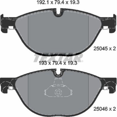 Bremsbelagsatz, Scheibenbremse 2504501