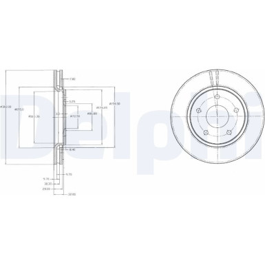 Delphi Bremsscheibe BG4212 Delphi Bremsscheibe BG4212