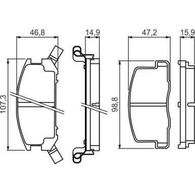 BOSCH Bremsbelagsatz, Scheibenbremse 0 986 494 412 BOSCH Bremsbelagsatz, Scheibenbremse 0 986 494 412