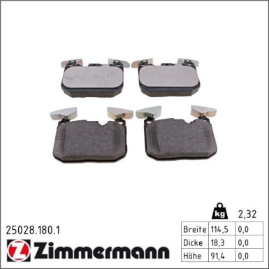 Bremsbelagsatz, Scheibenbremse 25028.180.1 Bremsbelagsatz, Scheibenbremse 25028.180.1