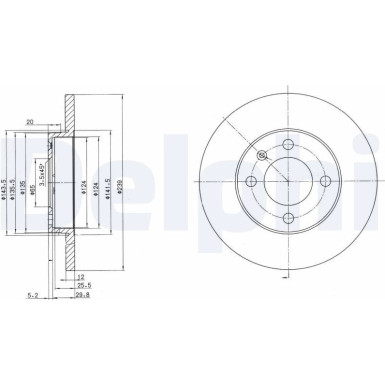 Delphi Bremsscheibe BG2116 Delphi Bremsscheibe BG2116