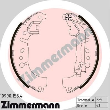 Zimmermann Bremsbackensatz 10990.158.4 Zimmermann Bremsbackensatz 10990.158.4
