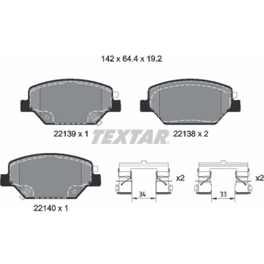 Textar Bremsbelagsatz, Scheibenbremse 2213901 Textar Bremsbelagsatz, Scheibenbremse 2213901