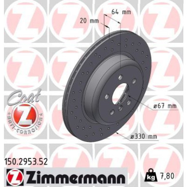 Zimmermann Bremsscheibe SPORT Z 150.2953.52 Zimmermann Bremsscheibe SPORT Z 150.2953.52