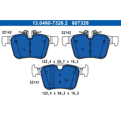 ATE | Bremsensatz, Scheibenbremse | 24.0120-0246.1 + 13.0460-7326.2
