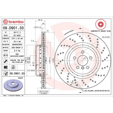 09.D901.33 Bremsscheibe PRIME LINE - Composite 09.D901.33 Bremsscheibe PRIME LINE - Composite