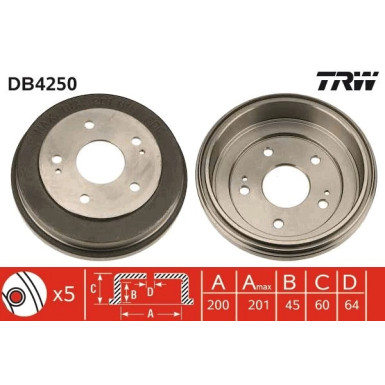TRW | Bremstrommel | DB4250