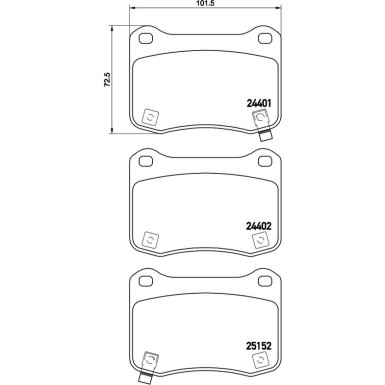 P 83 134 Bremsbelagsatz, Scheibenbremse PRIME LINE