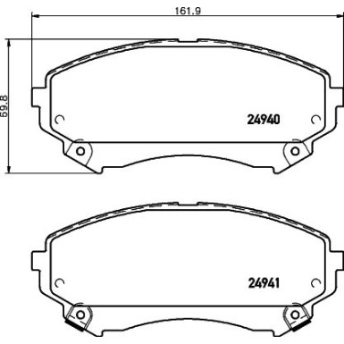 Hella | Bremsbelagsatz, Scheibenbremse | 8DB 355 015-141