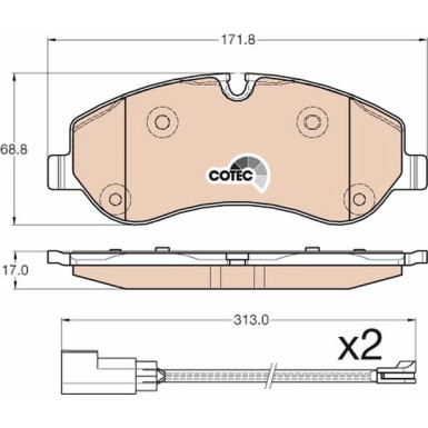 GDB1967 Bremsbelagsatz, Scheibenbremse COTEC