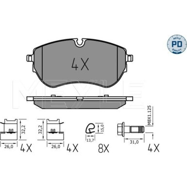 Meyle Bremsbelagsatz, Scheibenbremse MEYLE-PD: Advanced performance and design 025 226 4420/PD