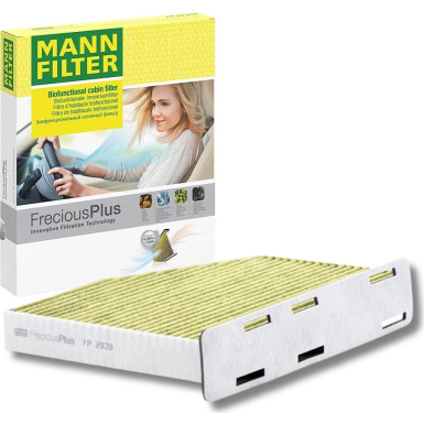 MANN-FILTER FP 2939 Innenraumfilter FreciousPlus Aktivkohlefilter mit Polyphenol, antibakteriell, Feinstaubfilter (PM 2.5) MANN-FILTER FP 2939 Innenraumfilter FreciousPlus Aktivkohlefilter mit Polyphenol, antibakteriell, Feinstaubfilter (PM 2.5)
