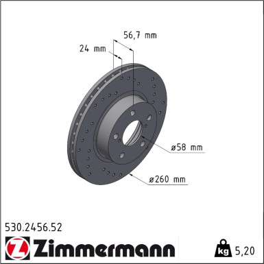 Zimmermann Bremsscheibe SPORT Z 530.2456.52