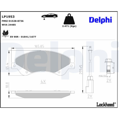 LP1953 Bremsbelagsatz, Scheibenbremse