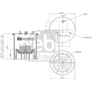 febi bilstein | Federbalg, Luftfederung | 102809