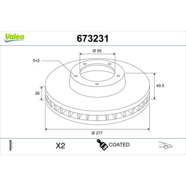 Valeo | Bremsscheibe | 673231