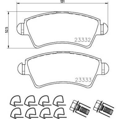 Hella | Bremsbelagsatz, Scheibenbremse | 8DB 355 009-871