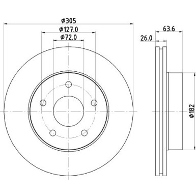 Hella | Bremsscheibe | 8DD 355 108-601