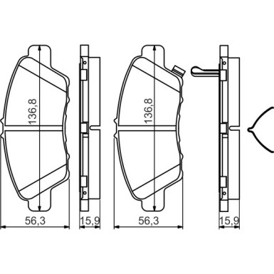 0 986 494 562 Bremsbelagsatz, Scheibenbremse